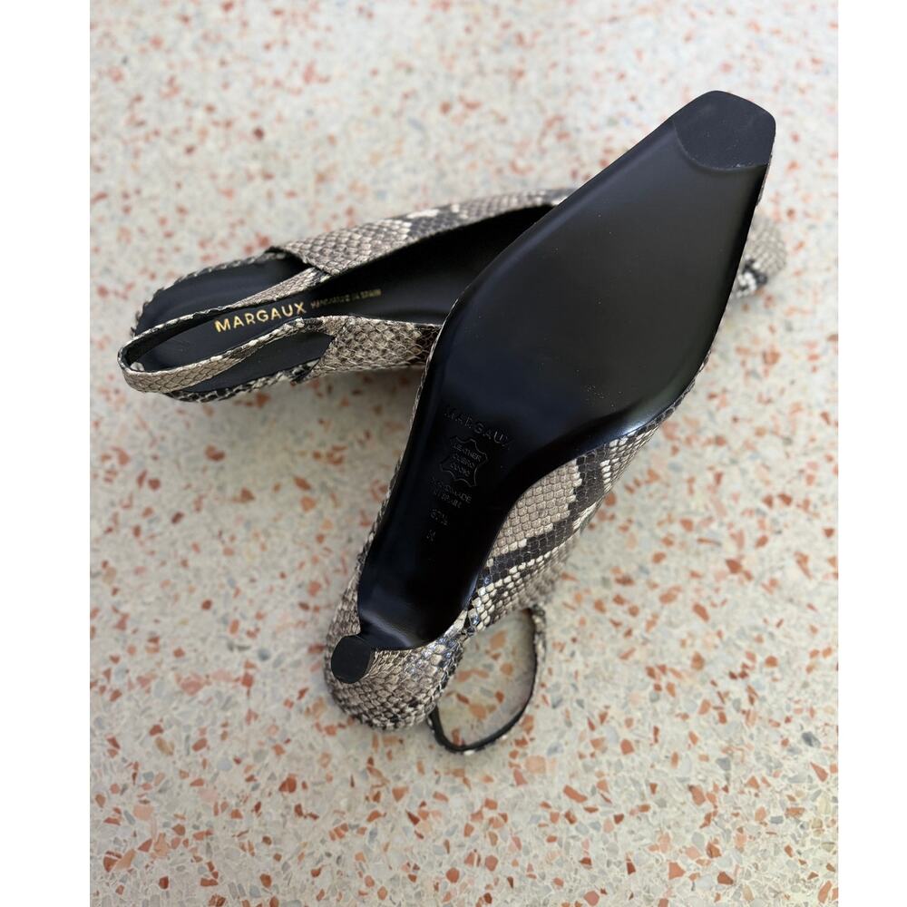 Margaux The Sofia Sling - Natural Python Embossed - Size 37.5 US 7.5 N - Picture 4 of 5